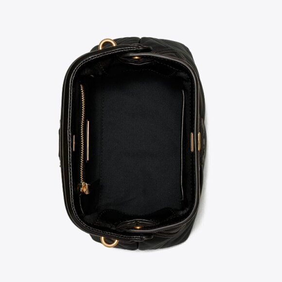 NWT! Tory Burch Fleming Frame Bag -Quilted Crossbody Bag - Small Black Lamb Skin - Picture 9 of 9